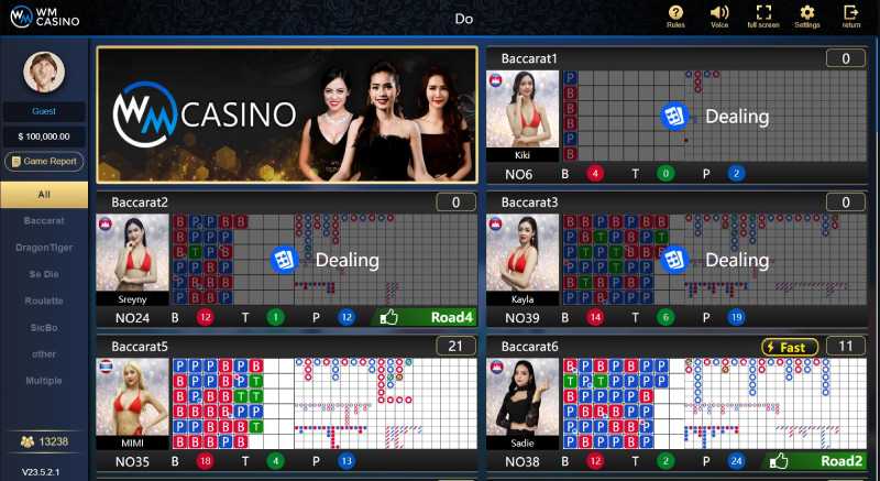 WM Live Casino-game play